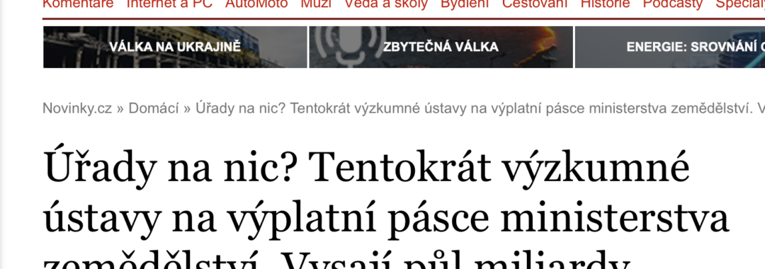 Novinky rekce na clanek